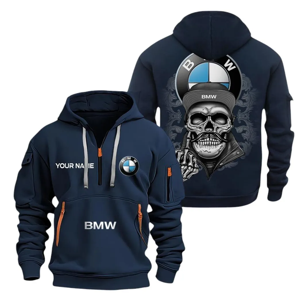 bmw half zip hoodie for men gift for bmw fan car166022625114 navy hyzym