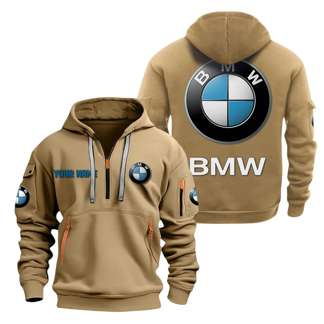 bmw half zip hoodie for men gift for bmw lovers car20022125701 khaki jgdik