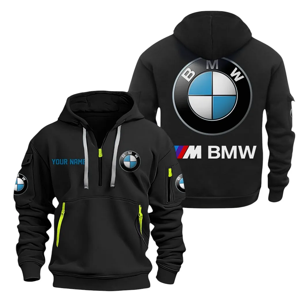 BMW M Half Zip Hoodie For Men, Gift For BMW M Lovers CAR20022125666 - Black