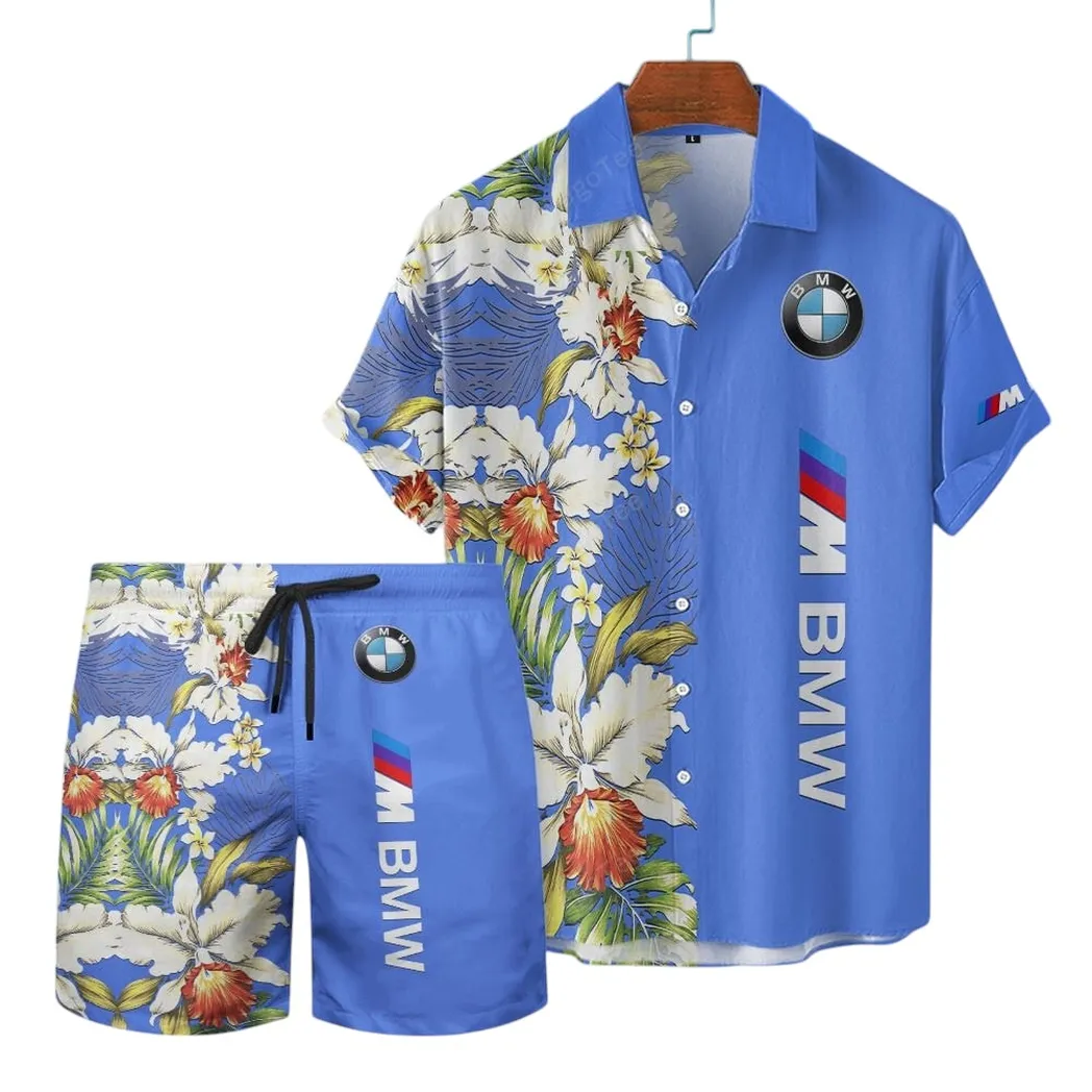 bmw m hawaiian shirt set gift for bmw m lovers gift for him husband boyfriend car12303042508 blue