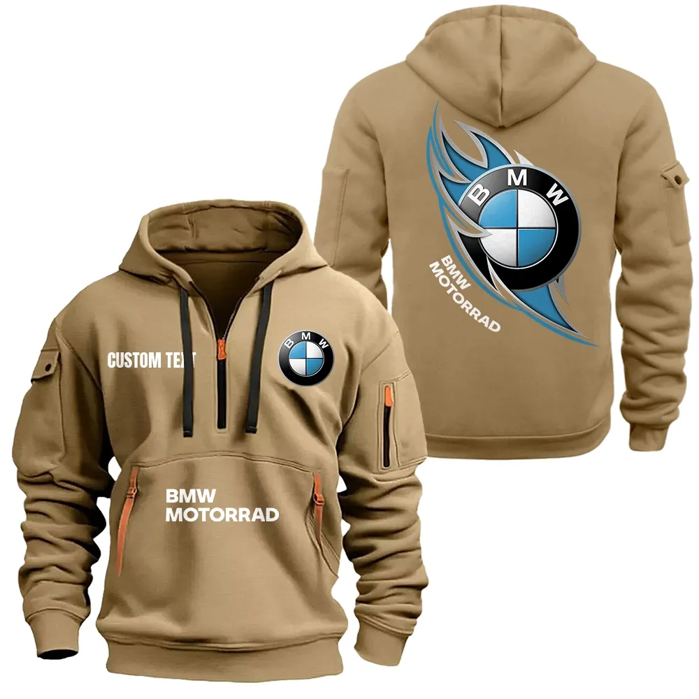 bmw motorrad hoodie half zipper car1701112032 car all over print hoodie half zipper khaki 9rtzg