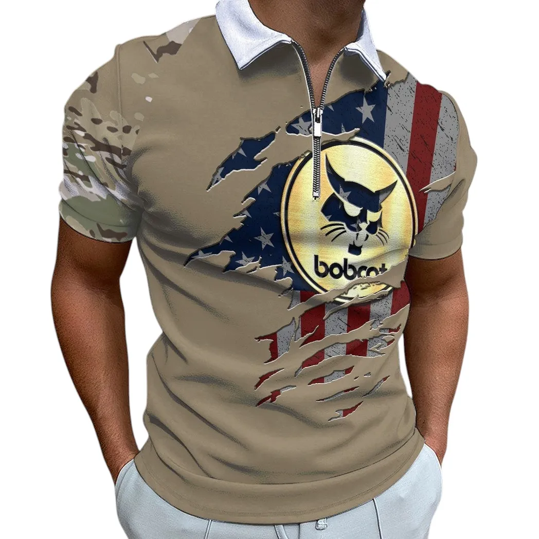 bobcat zipper polo shirt gift for bobcat lovers gift for him husband boyfriend car340213009 1 96ady
