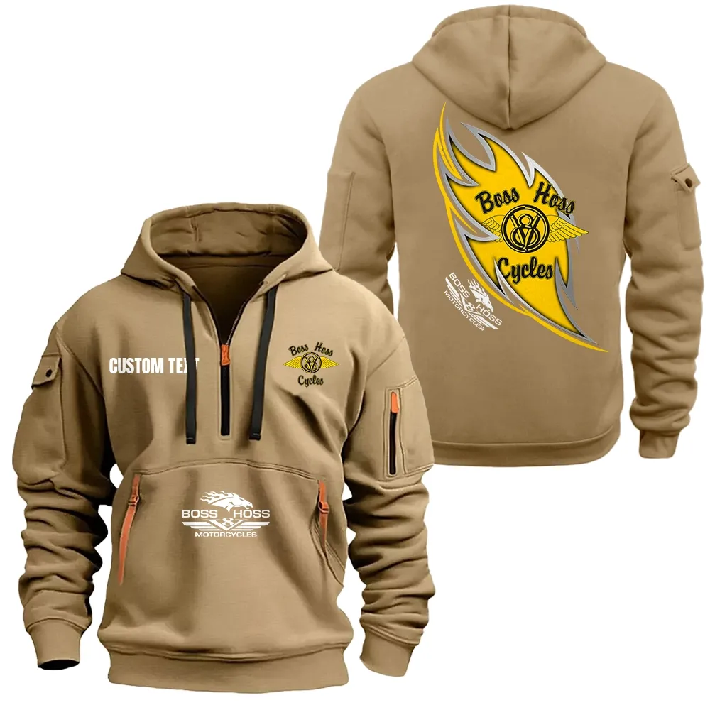 boss hoss hoodie half zipper car1701112037 car all over print hoodie half zipper khaki 5pt0d