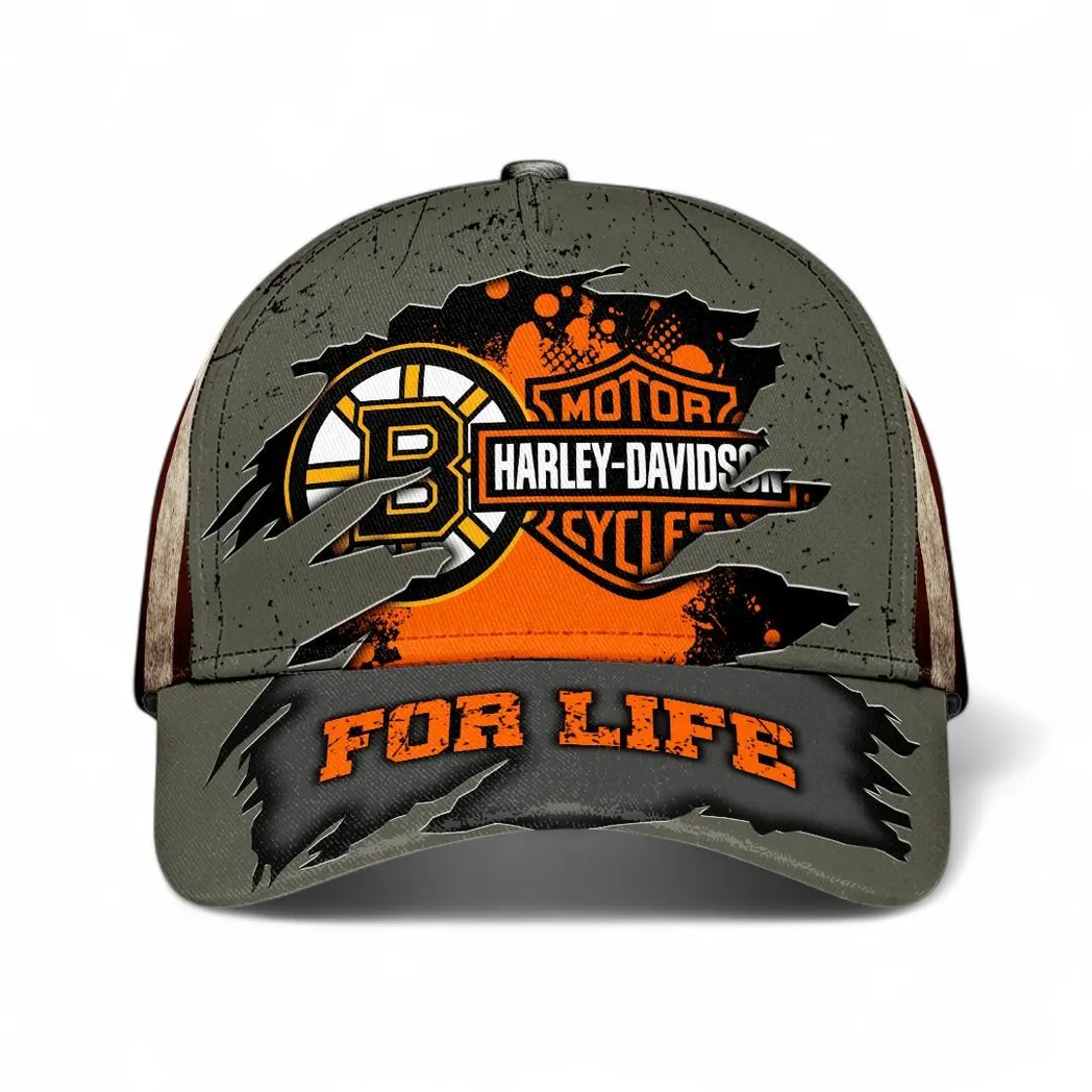 boston bruins x harley davidson classic cap all over print classic cap boston bruins x harley davidson car37604182512