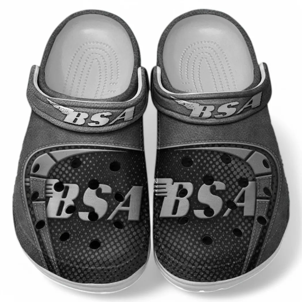 BSA Crocs Shoes, Clogs Men Women, Gift For BSA Fan CAR183031725130 - Gray