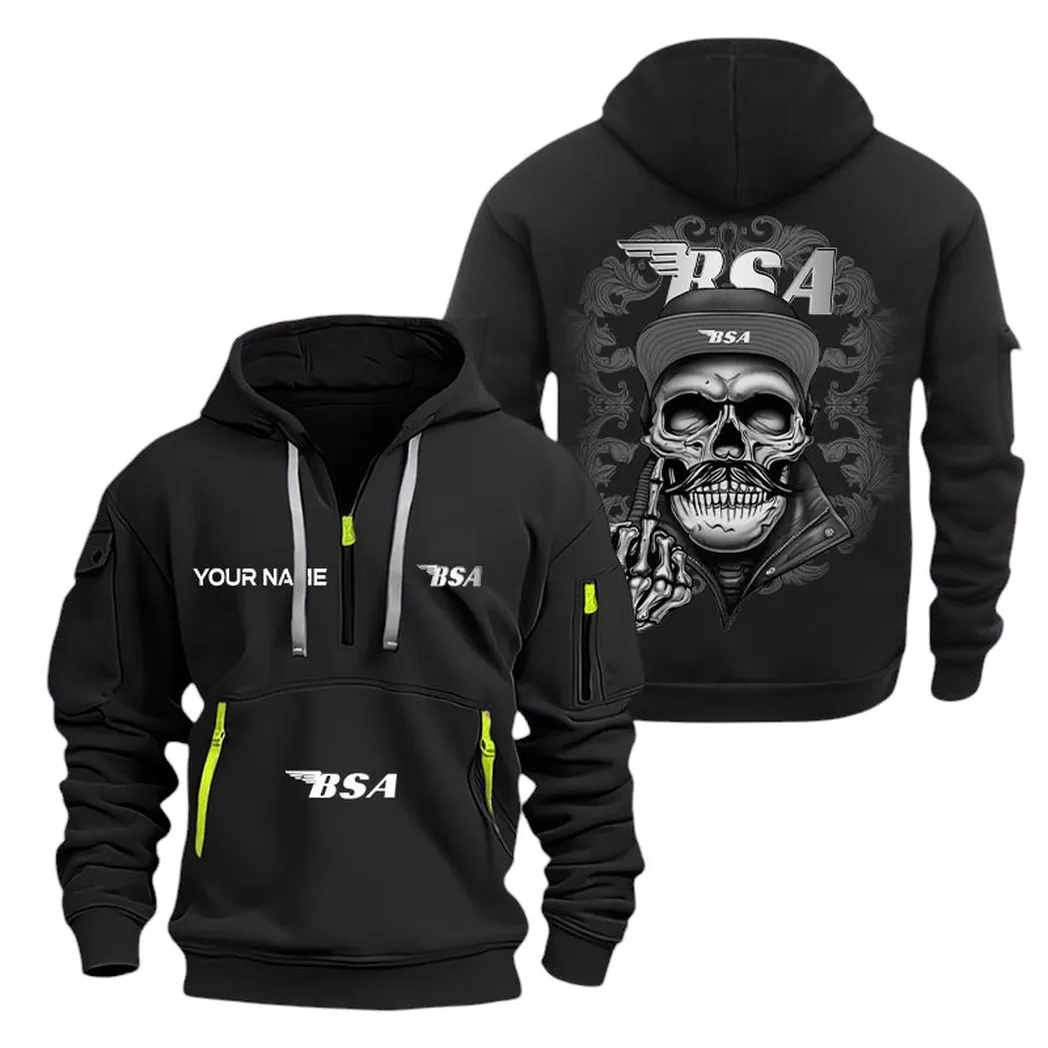 Bsa Half Zip Hoodie For Men, Gift For Bsa Fan CAR166022625205 - Black