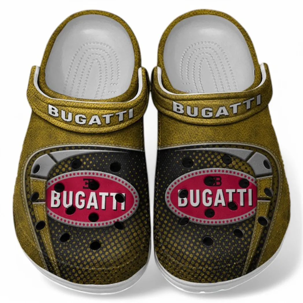 Bugatti Crocs Sandals For Men Women, Gift For Bugatti Fan CAR177031425566 - Yellow