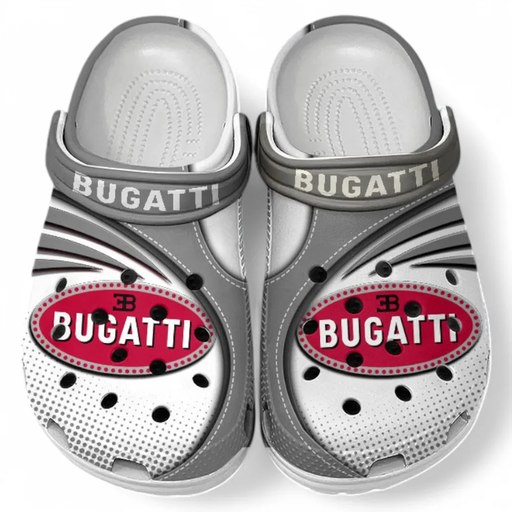 Bugatti Crocs Sandals For Men Women, Gift For Bugatti Fan CAR181031525741 - Gray