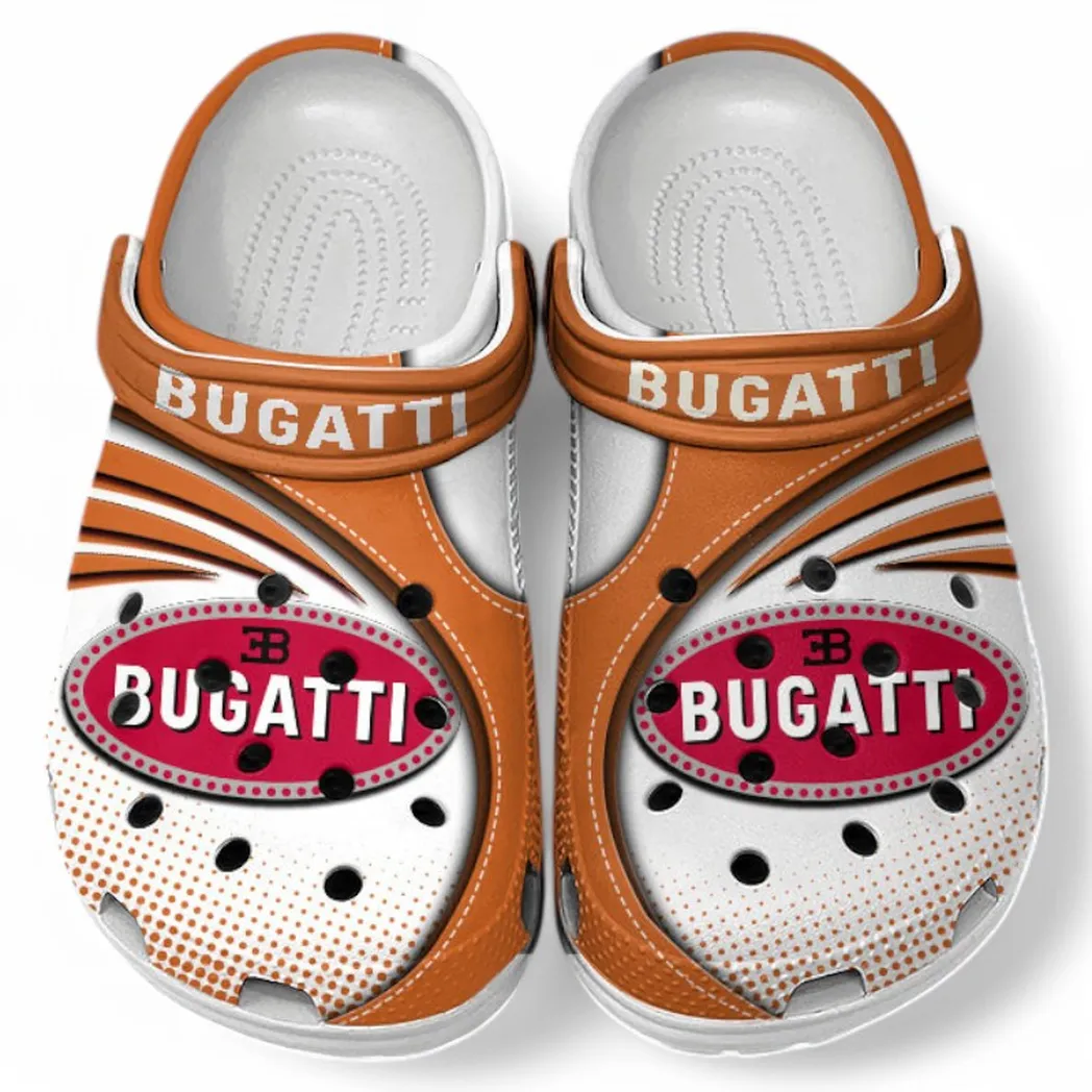 Bugatti Crocs Sandals For Men Women, Gift For Bugatti Fan CAR181031525741 - Orange