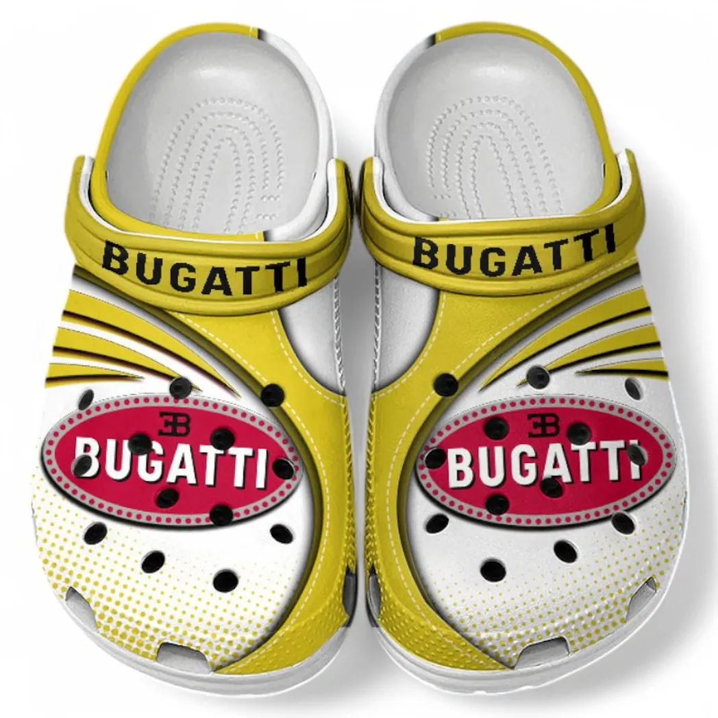 Bugatti Crocs Sandals For Men Women, Gift For Bugatti Fan CAR181031525741 - Yellow