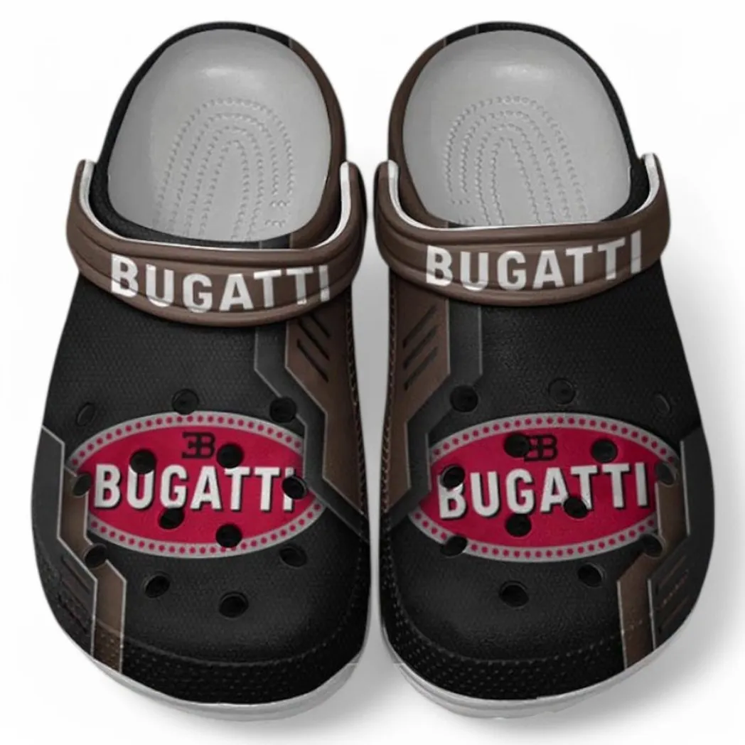Bugatti Crocs Shoes, Clogs Men Women, Gift For Bugatti Fan CAR185031525284 - Brown