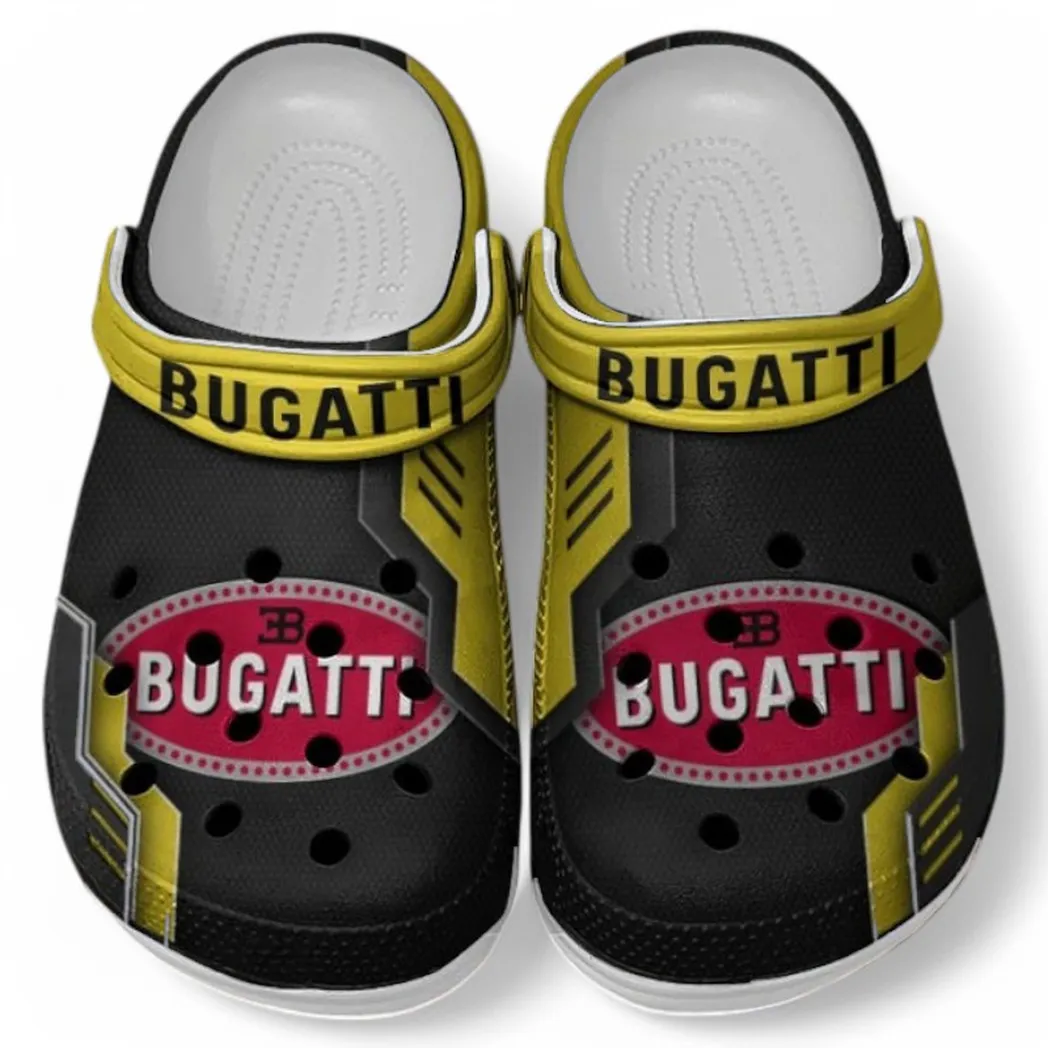 Bugatti Crocs Shoes, Clogs Men Women, Gift For Bugatti Fan CAR185031525284 - Yellow