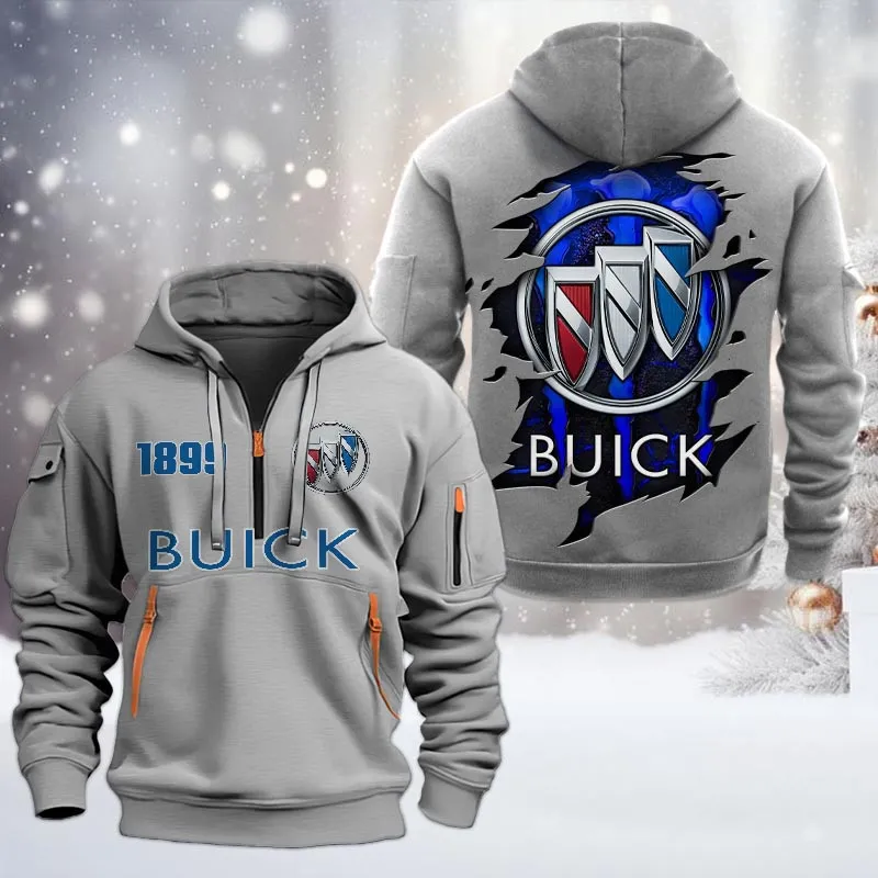 buick half zip hoodie all over print half zip hoodies for men car198032753 gray eeen7