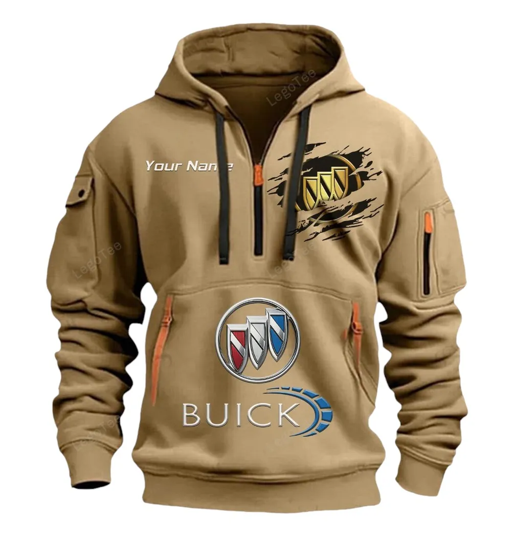 buick half zip hoodie car113021425826 best gift for him husband boyfriend khaki