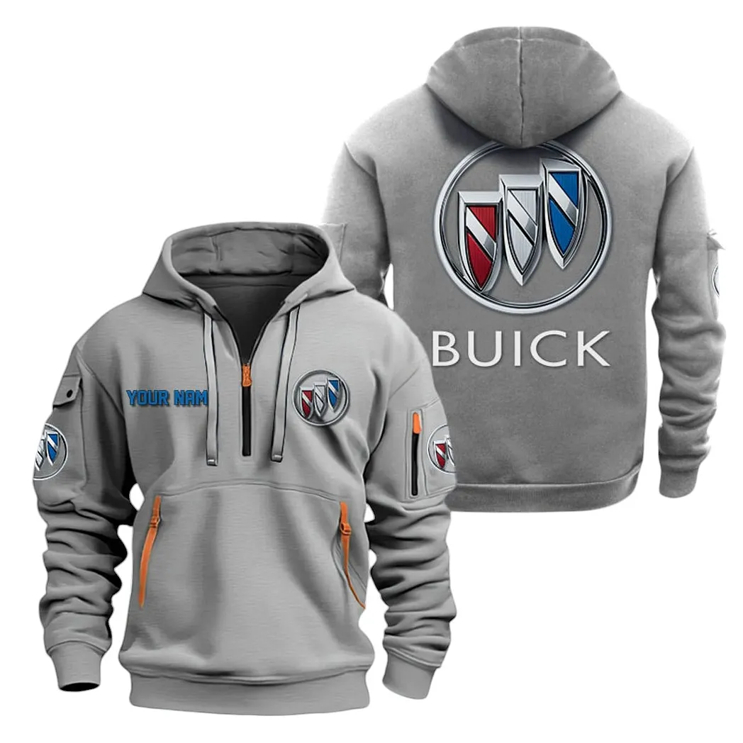 Buick Half Zip Hoodie For Men, Gift For Buick Lovers CAR20022125741 - Gray