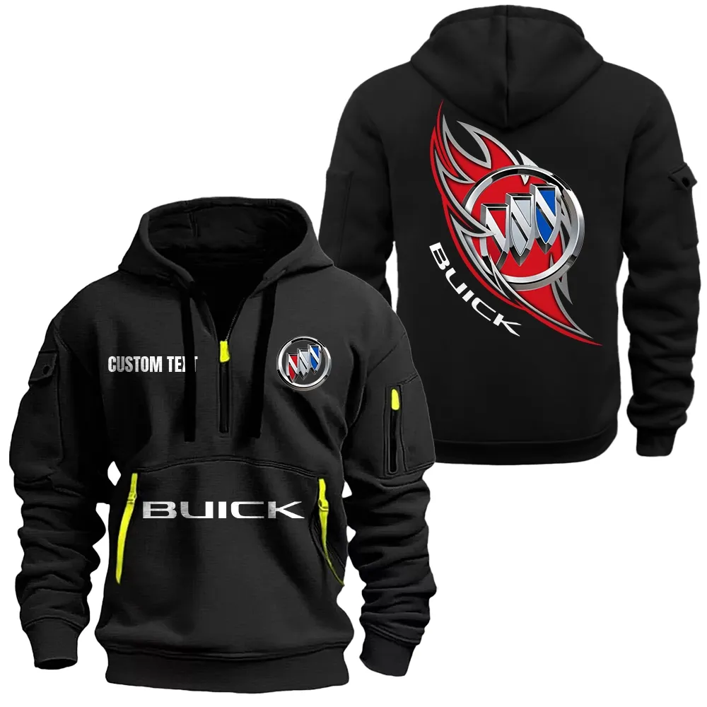buick hoodie half zipper car1701112042 car all over print hoodie half zipper black