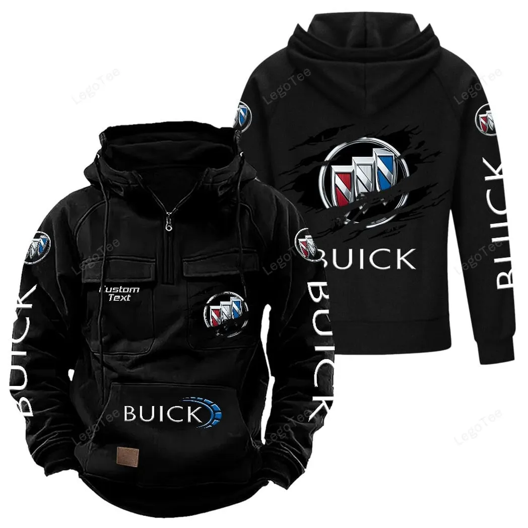 Buick Tactical Quarter Zip Hoodie, Gift For Buick Lovers, Gift For Him, Husband, Boyfriend - Black CAR122021425035-2