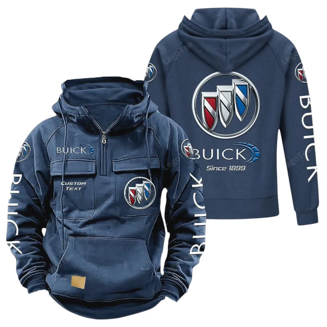 Buick Tactical Quarter Zip Hoodie, Gift For Buick Lovers, Gift For Him, Husband, Boyfriend - Dark Blue CAR96021425708-3