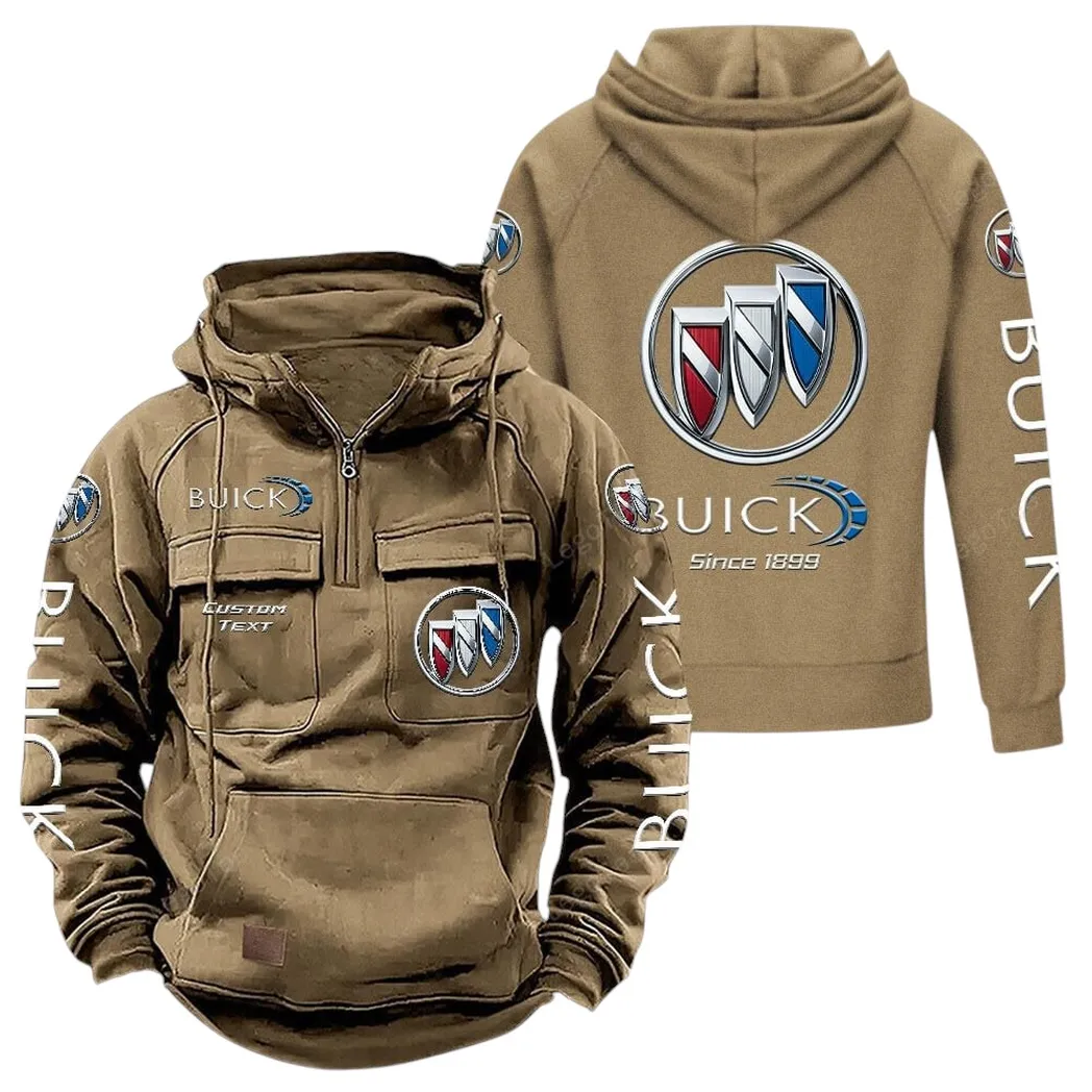 buick tactical quarter zip hoodie gift for buick lovers gift for him husband boyfriend khaki car96021425708 4