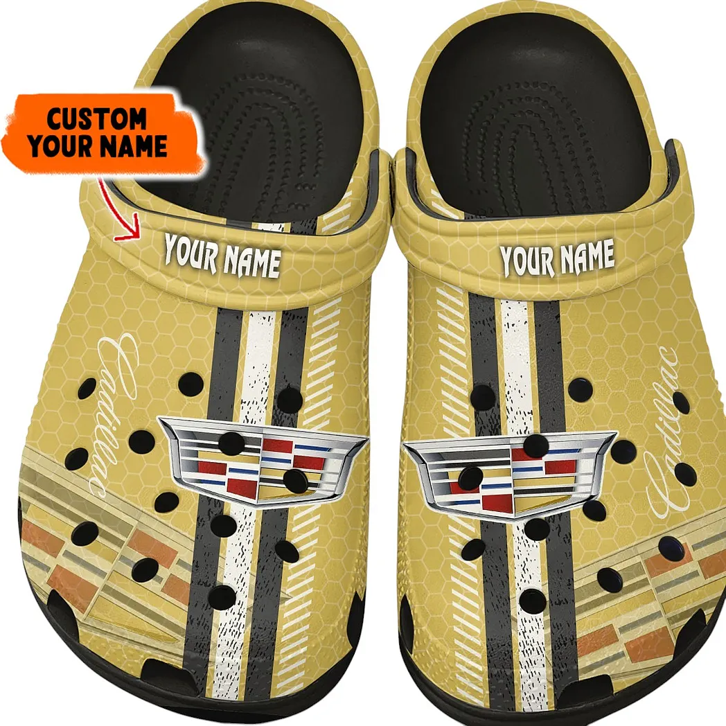 Cadillac Crocs Shoes Gift For Cadillac Lovers, Birthday Gift For Husband, Boyfriend CAR82022025570 - Black