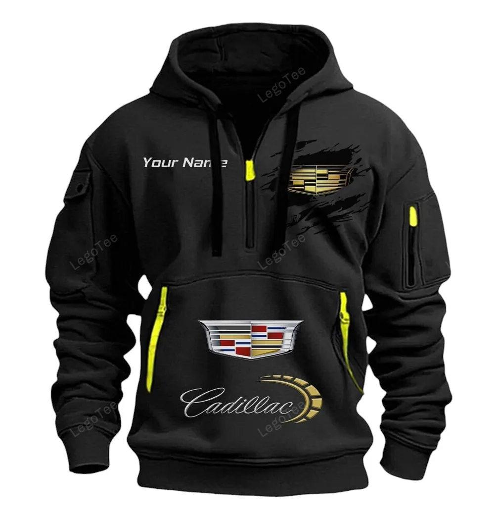 Cadillac Half Zip Hoodie CAR113021425808, Best Gift for Him, Husband, Boyfriend - Black cadillac half zip hoodie car113021425808 best gift for him husband boyfriend black z0vos