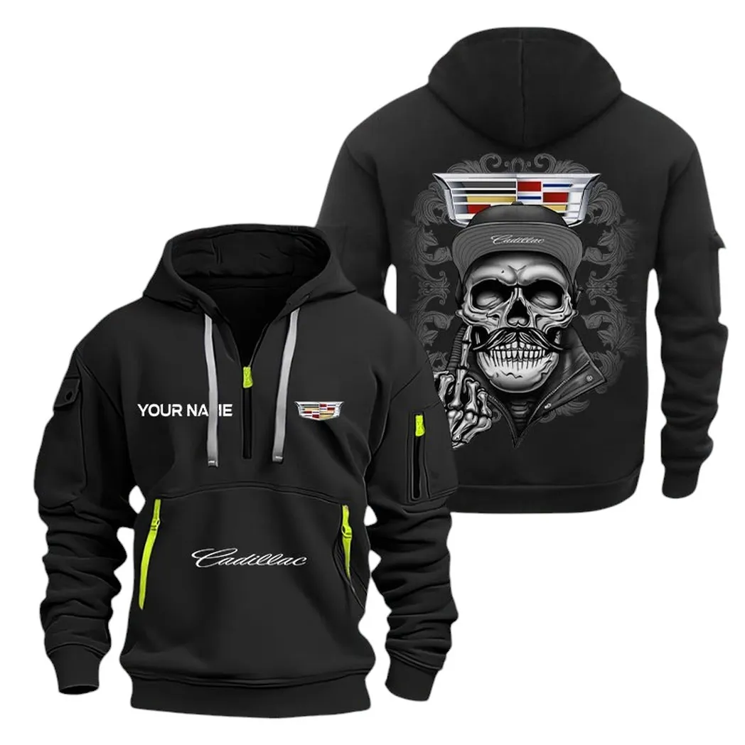 Cadillac Half Zip Hoodie For Men, Gift For Cadillac Fan CAR166022625137 - Black