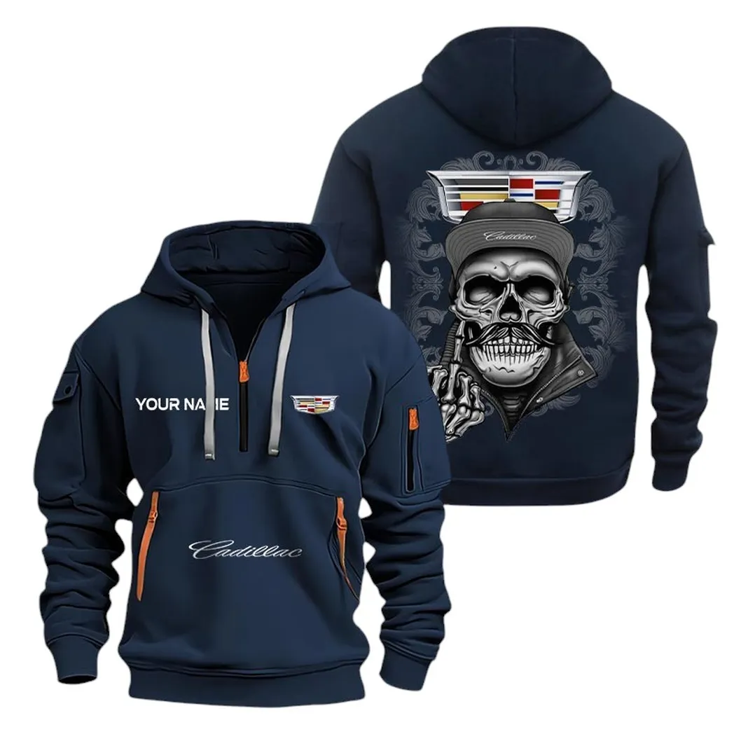 cadillac half zip hoodie for men gift for cadillac fan car166022625137 navy hkqsg