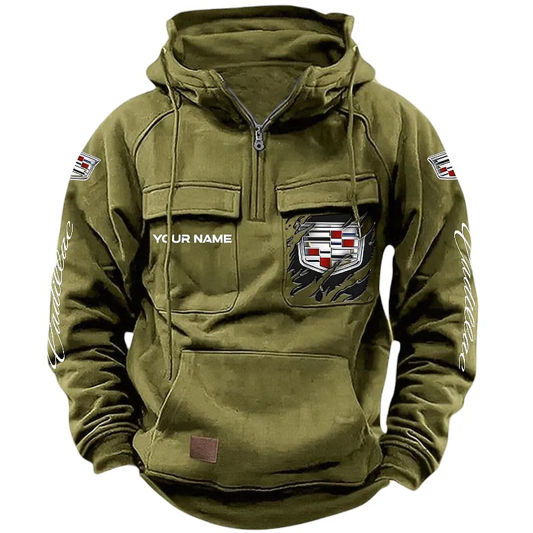 cadillac hoodie tactical quarter zip gift for cadillac lovers car164022425132 army green otidd