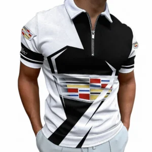 cadillac zipper polo shirt for men gift for cadillac fan car68022125943 v8irv