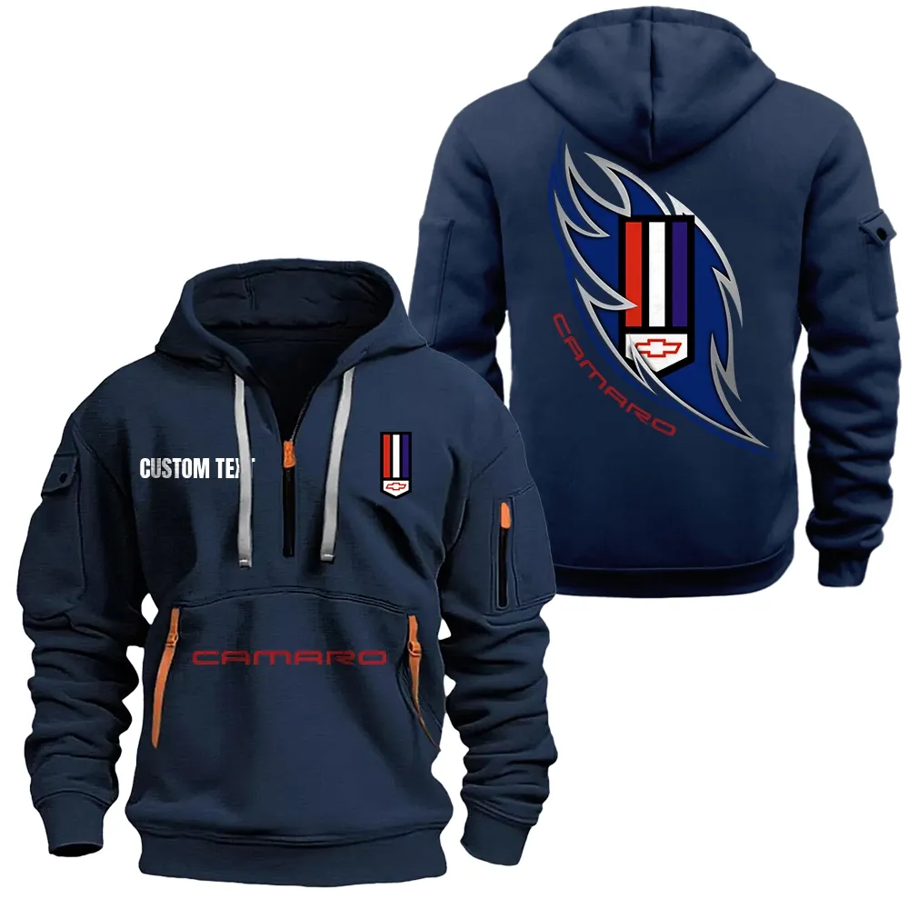 camaro hoodie half zipper car1701112045 car all over print hoodie half zipper navy