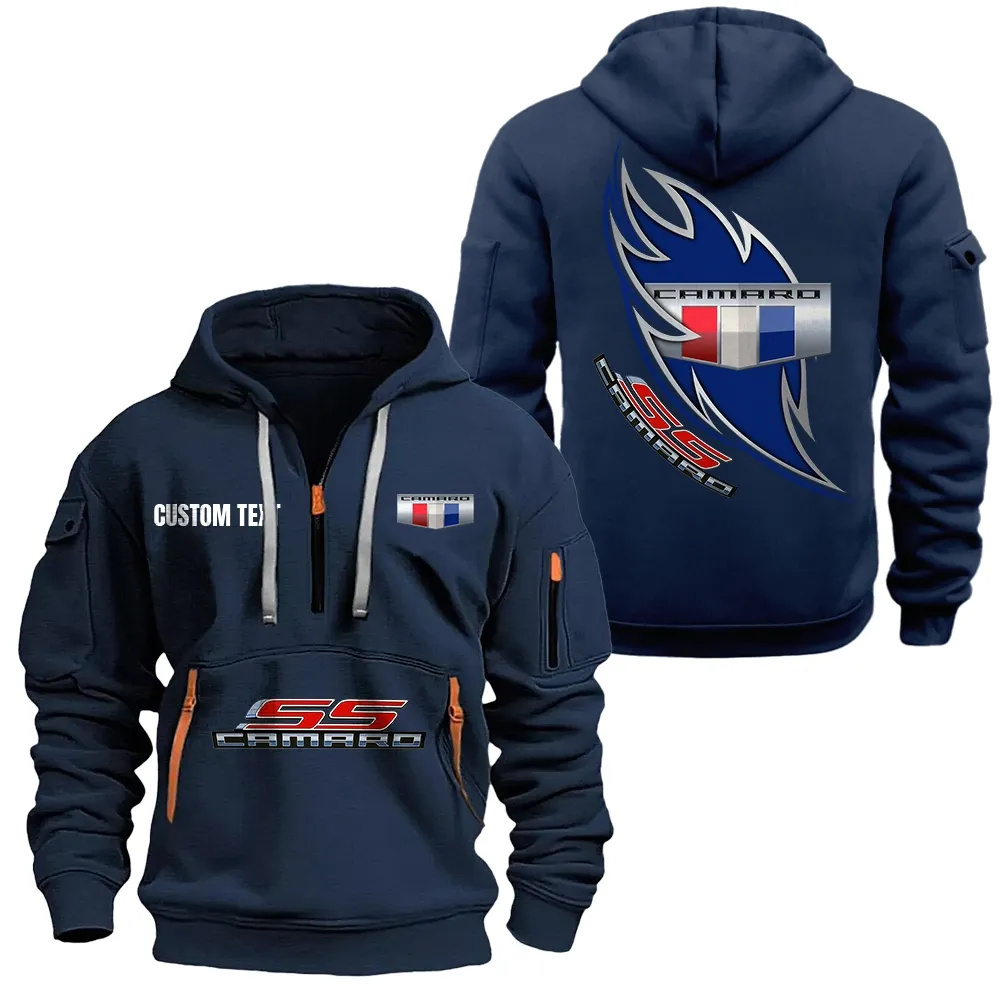 camaro ss hoodie half zipper car1701112047 car all over print hoodie half zipper navy wnope