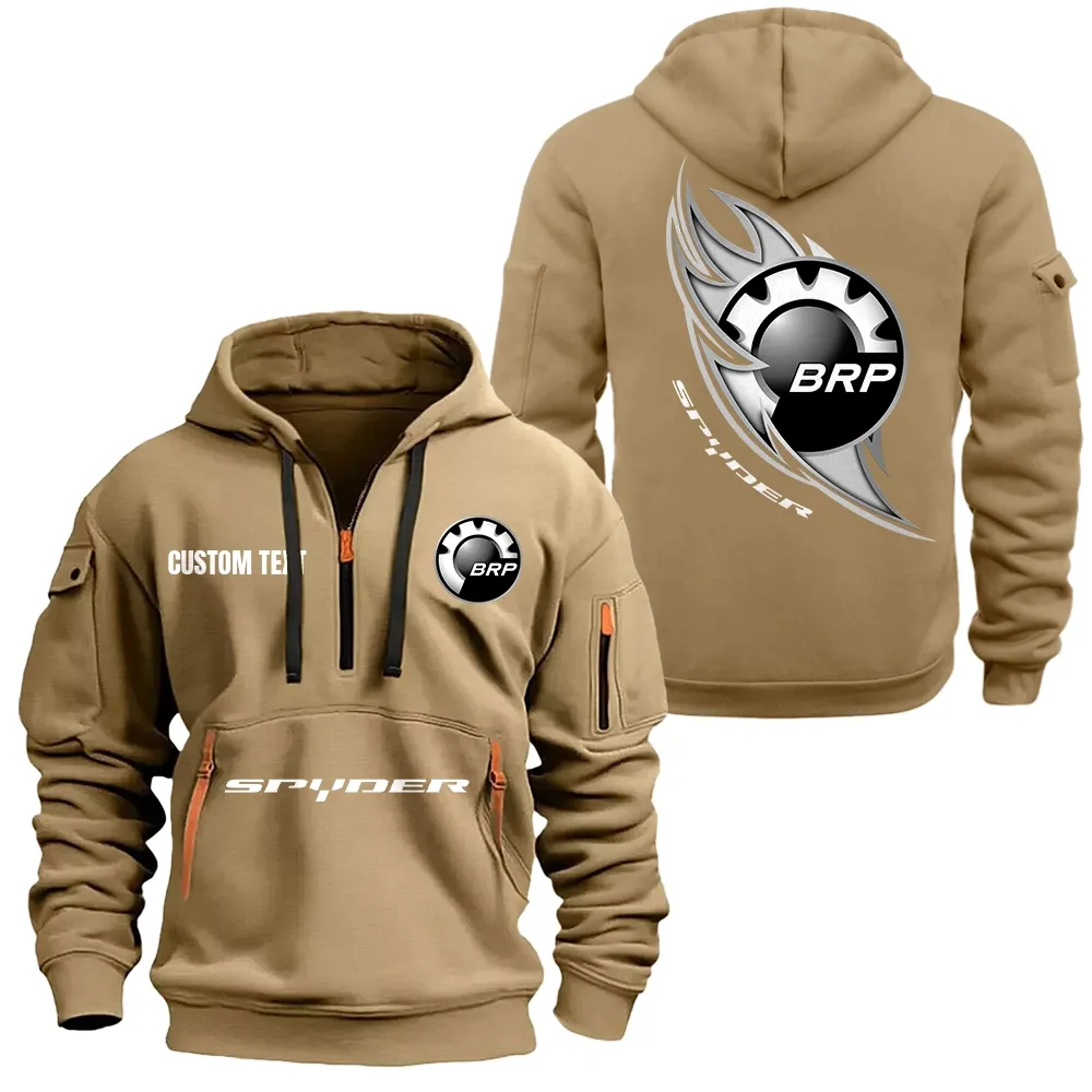 can am spyder hoodie half zipper car1701112050 car all over print hoodie half zipper khaki pr6af