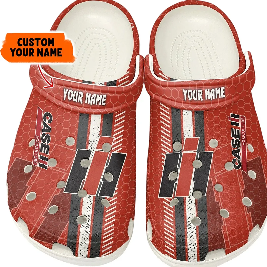 Case IH Crocs Shoes Gift For Case IH Lovers, Birthday Gift For Husband, Boyfriend CAR82022025571 - White