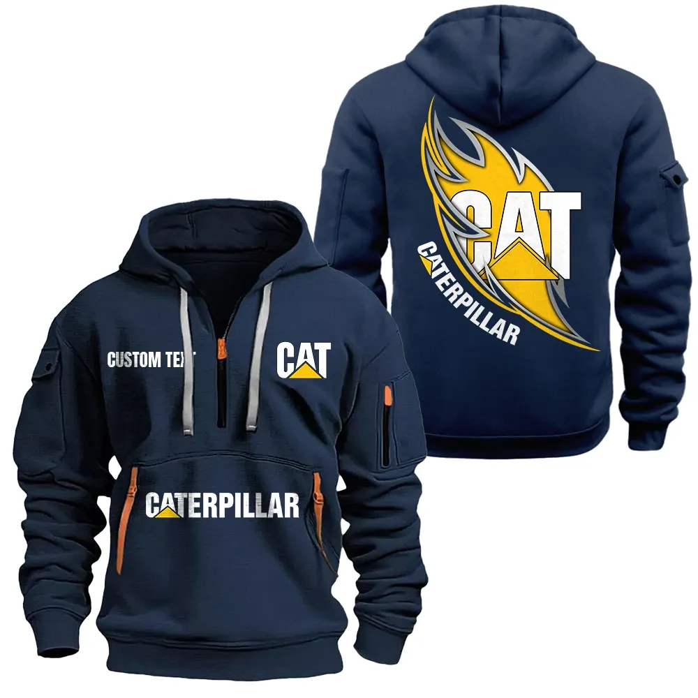 caterpillar inc hoodie half zipper car1701112053 car all over print hoodie half zipper navy 8ifti