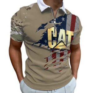 Caterpillar Inc Zipper Polo Shirt, All Over Print Shirt For Caterpillar Inc Fan CAR340213015-1