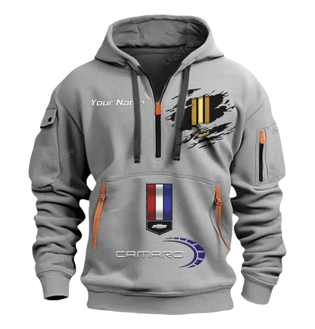 chevrolet camaro half zip hoodie car113021425800 best gift for him husband boyfriend gray wznek
