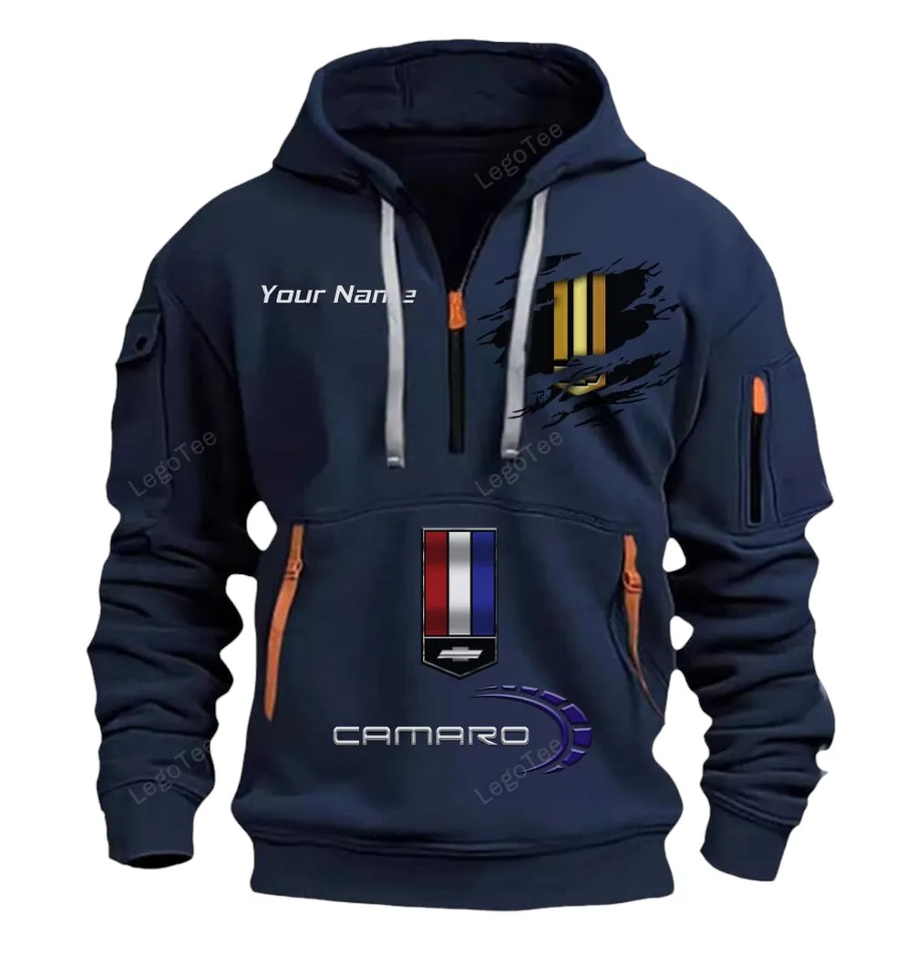 chevrolet camaro half zip hoodie car113021425800 best gift for him husband boyfriend navy oqzhr