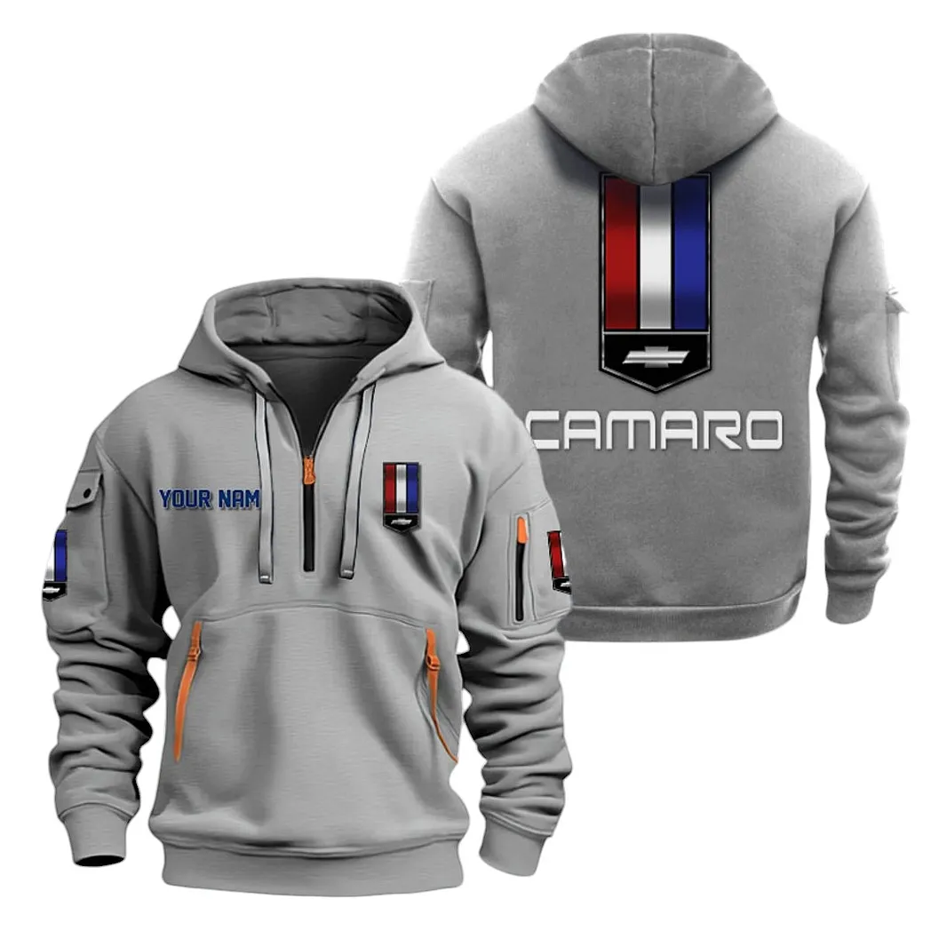 Chevrolet Camaro Half Zip Hoodie For Men, Gift For Chevrolet Camaro Lovers CAR20022125702 - Gray