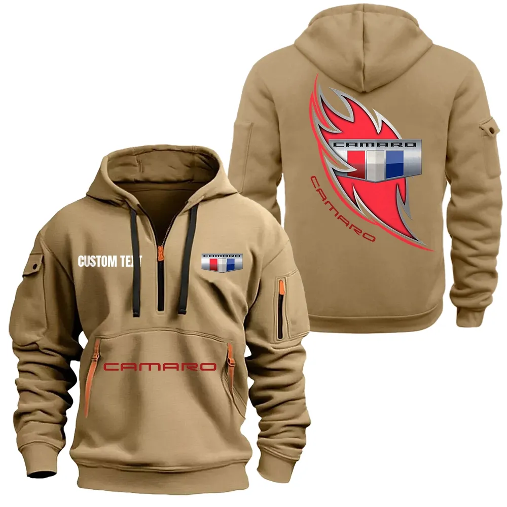 chevrolet camaro hoodie half zipper car1701112054 car all over print hoodie half zipper khaki ka45r