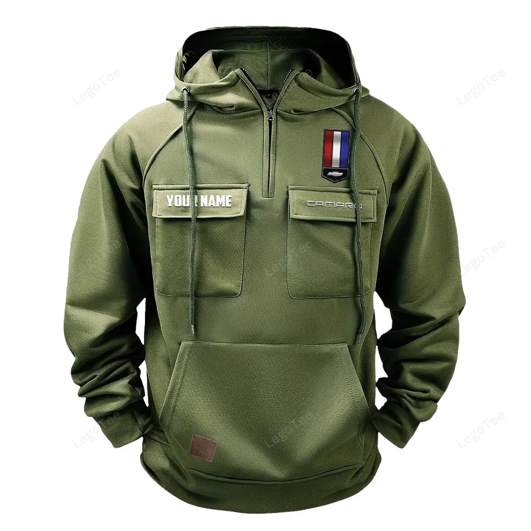 Chevrolet Camaro Tactical Quarter Zip Hoodie, Gift For Chevrolet Camaro Lovers, Gift For Him, Husband, Boyfriend - Army Green CAR109021425347-1