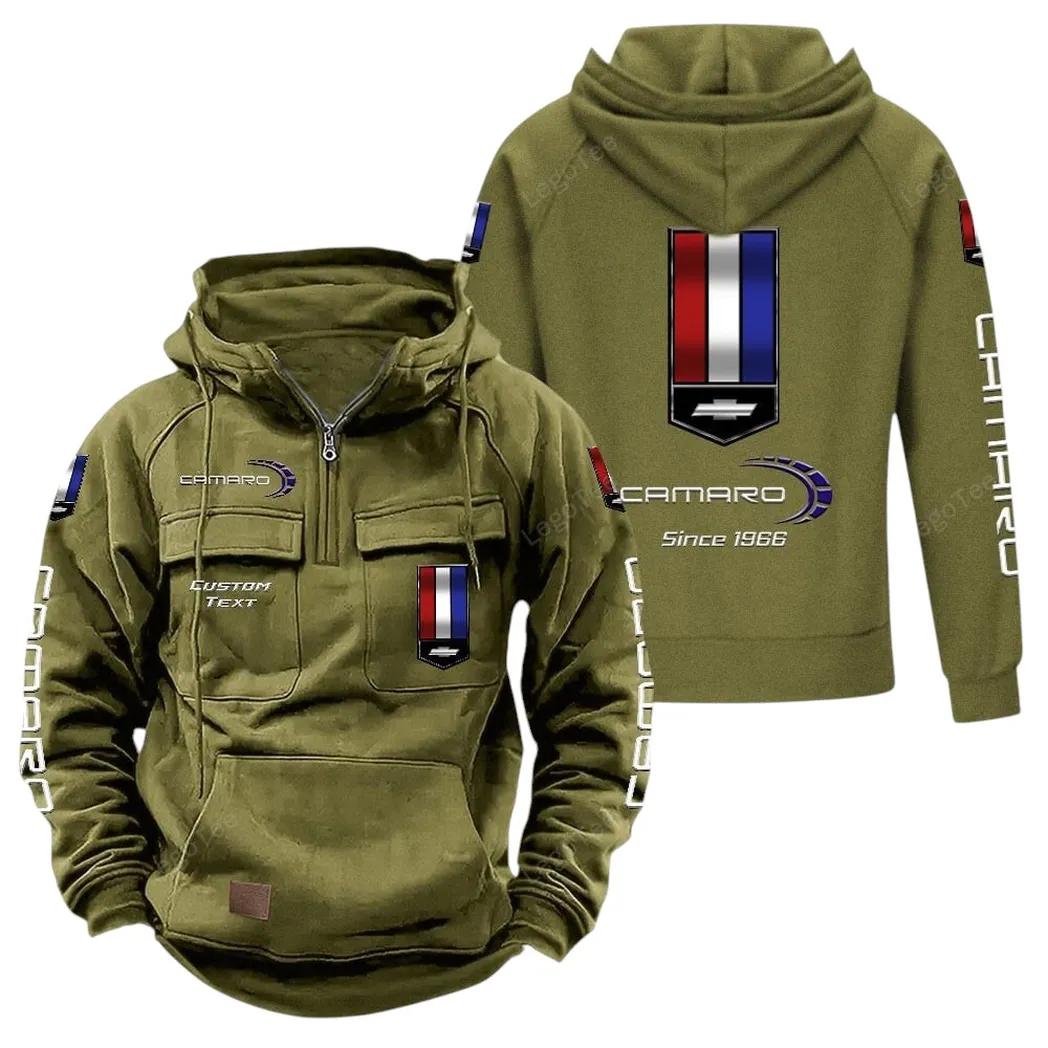 Chevrolet Camaro Tactical Quarter Zip Hoodie, Gift For Chevrolet Camaro Lovers, Gift For Him, Husband, Boyfriend - Army Green CAR96021425701-1