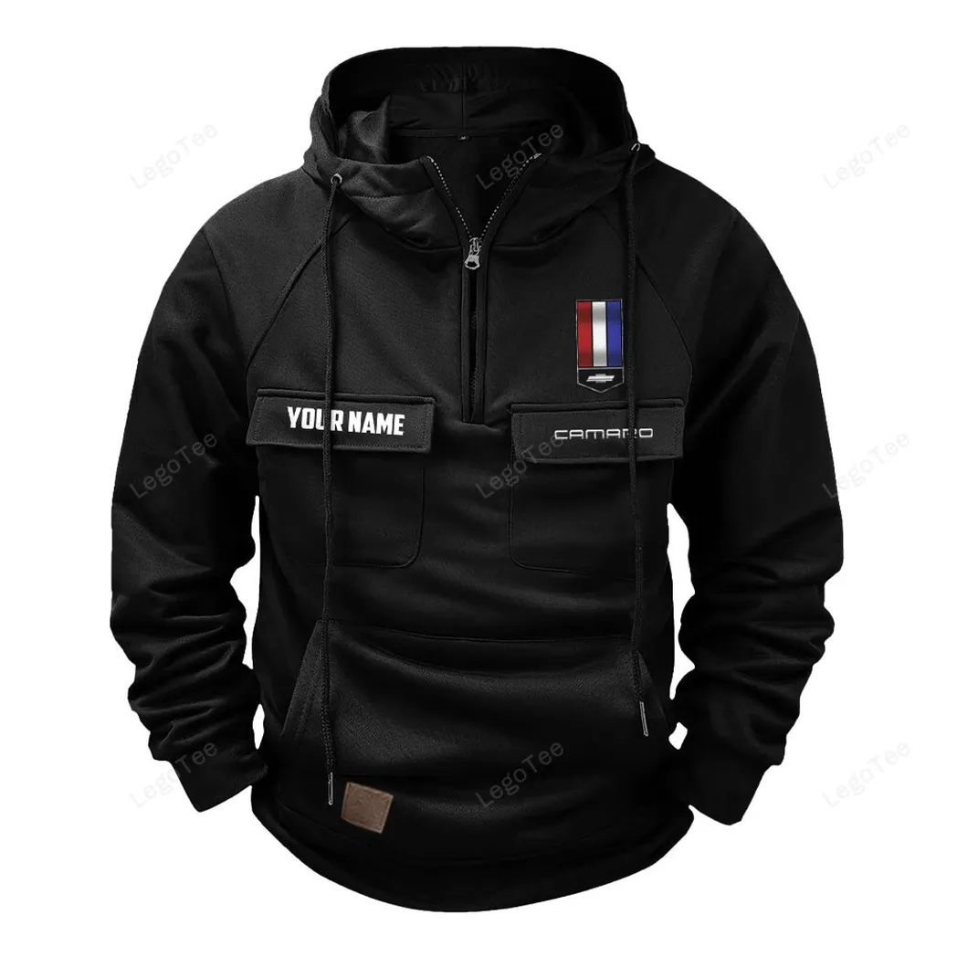 Chevrolet Camaro Tactical Quarter Zip Hoodie, Gift For Chevrolet Camaro Lovers, Gift For Him, Husband, Boyfriend - Black CAR109021425347-2