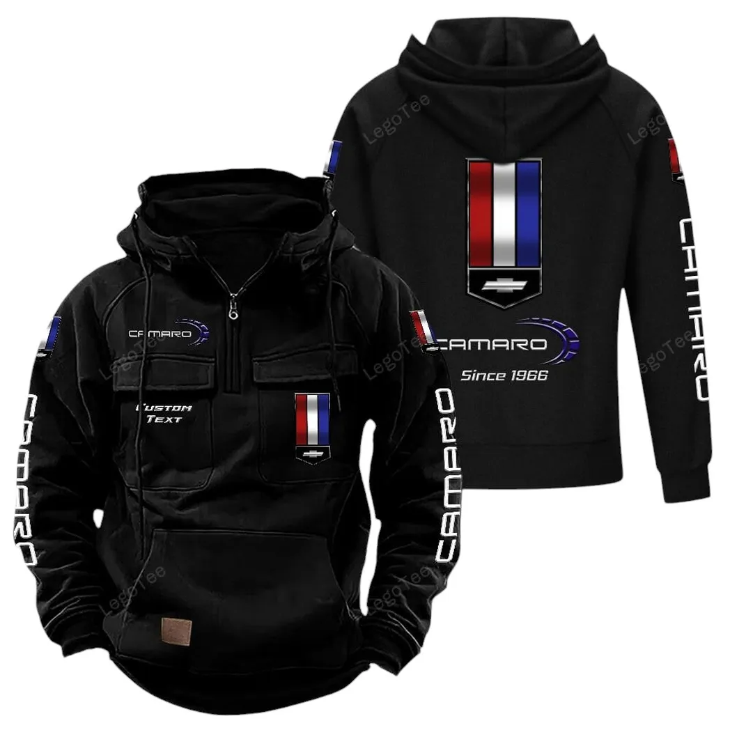 Chevrolet Camaro Tactical Quarter Zip Hoodie, Gift For Chevrolet Camaro Lovers, Gift For Him, Husband, Boyfriend - Black CAR96021425701-2