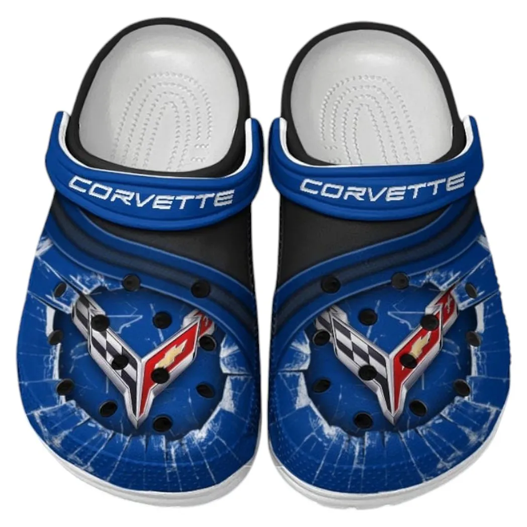 Chevrolet Corvette Crocs Clogs Men Women, Gift For Chevrolet Corvette Fan CAR188032025116 - Blue