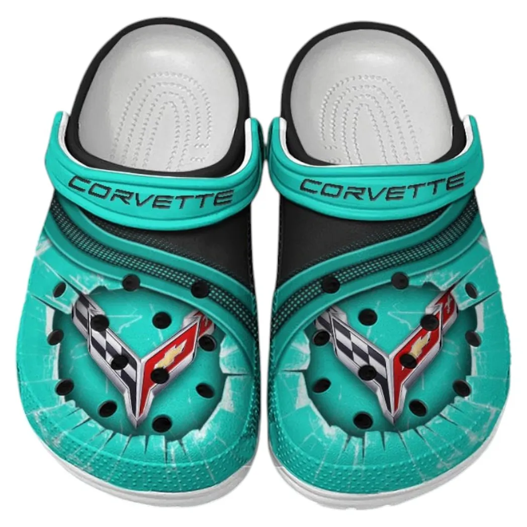 Chevrolet Corvette Crocs Clogs Men Women, Gift For Chevrolet Corvette Fan CAR188032025116 - Cyan