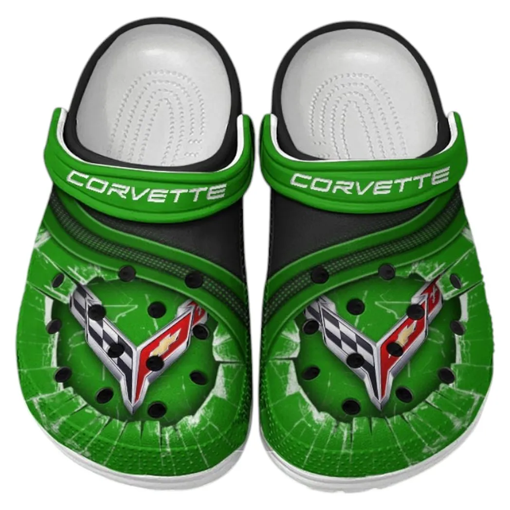 Chevrolet Corvette Crocs Clogs Men Women, Gift For Chevrolet Corvette Fan CAR188032025116 - Green