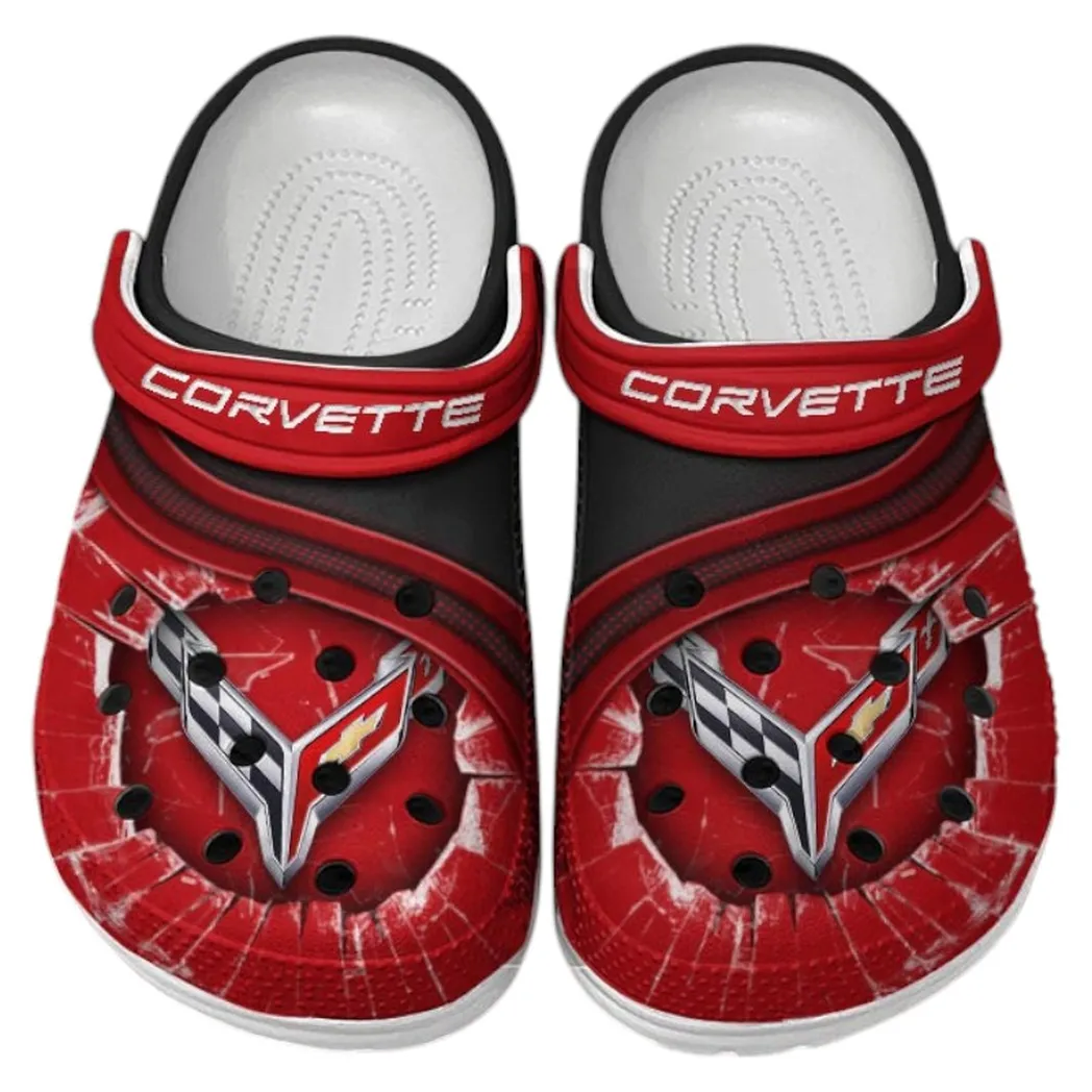 Chevrolet Corvette Crocs Clogs Men Women, Gift For Chevrolet Corvette Fan CAR188032025116 - Red