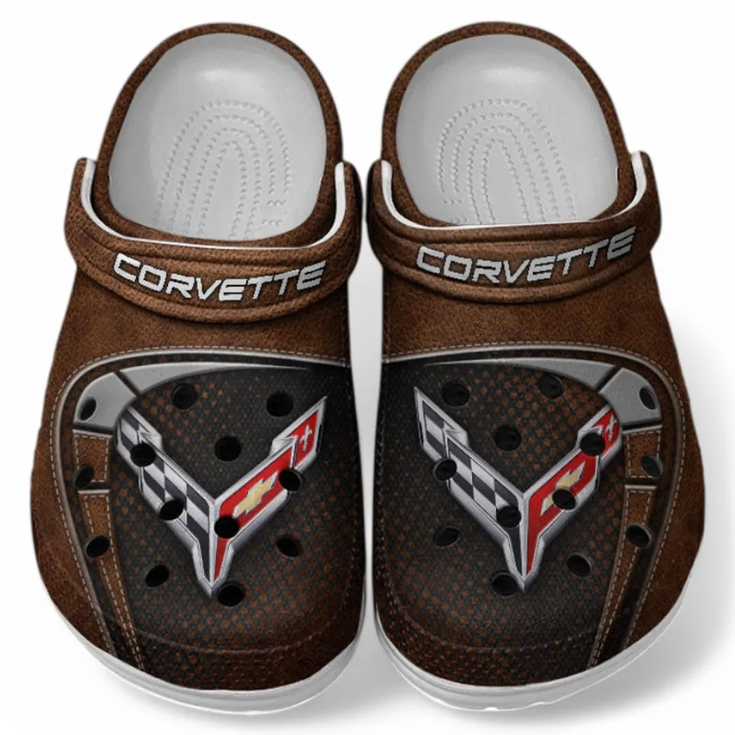 Chevrolet Corvette Crocs Sandals For Men Women, Gift For Chevrolet Corvette Fan CAR177031425562 - Brown