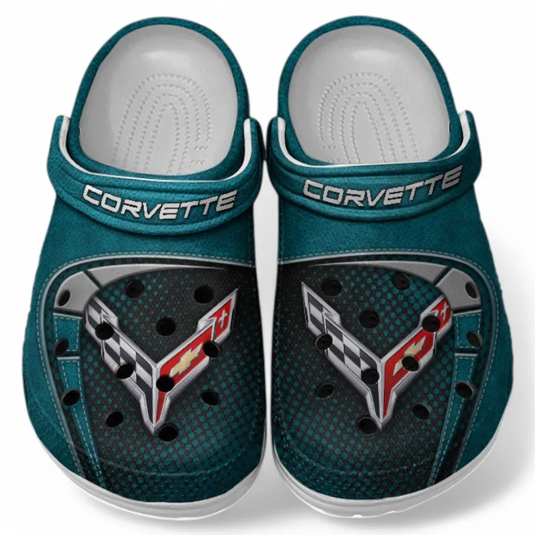 Chevrolet Corvette Crocs Sandals For Men Women, Gift For Chevrolet Corvette Fan CAR177031425562 - Cyan