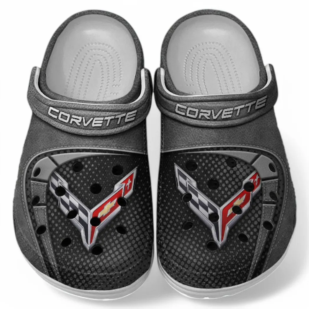 Chevrolet Corvette Crocs Sandals For Men Women, Gift For Chevrolet Corvette Fan CAR177031425562 - Gray